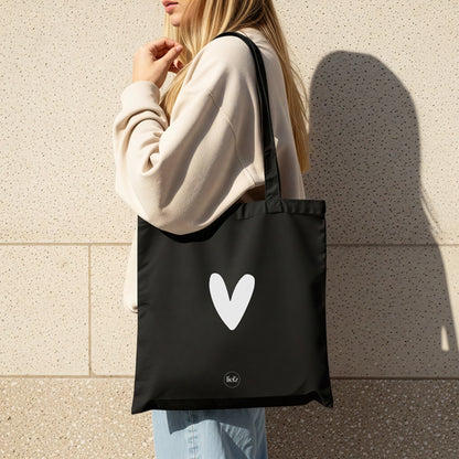 Katoenen tas | Hartje | Zwart