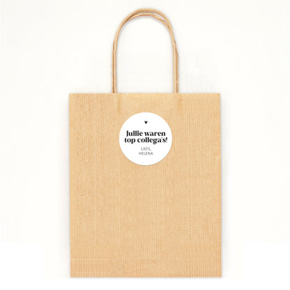 Stickers op maat | Bedankt collega + naam | 10 stuks