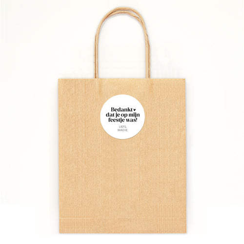 Stickers op maat | Bedankt dat je op mijn feestje was + naam | 10 stuks